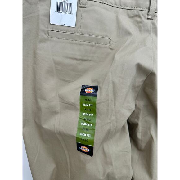 Dickies Khaki Twill Pant Slim Fit Boot Cut Women 22 Reg NWT Workwear Career - Picture 8 of 8